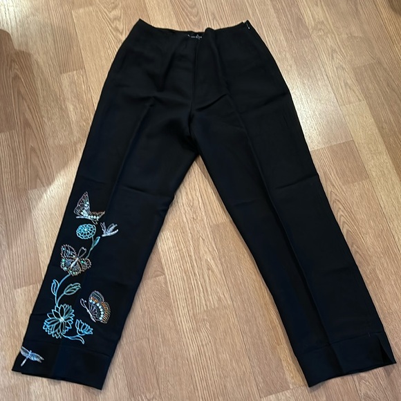 Woven lined black embellished pant. - Picture 1 of 3